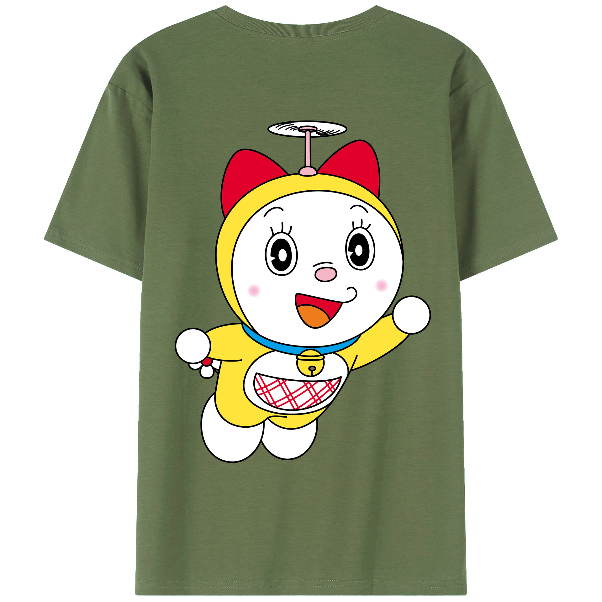 （画像用） ドラえもん ドラミ Doraemon Dorami 綿100％ メンズ半袖Tシャツ（バックプリント） 通気性